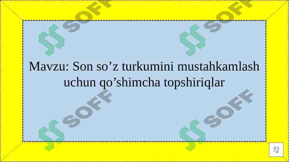 Son so'z turkumi