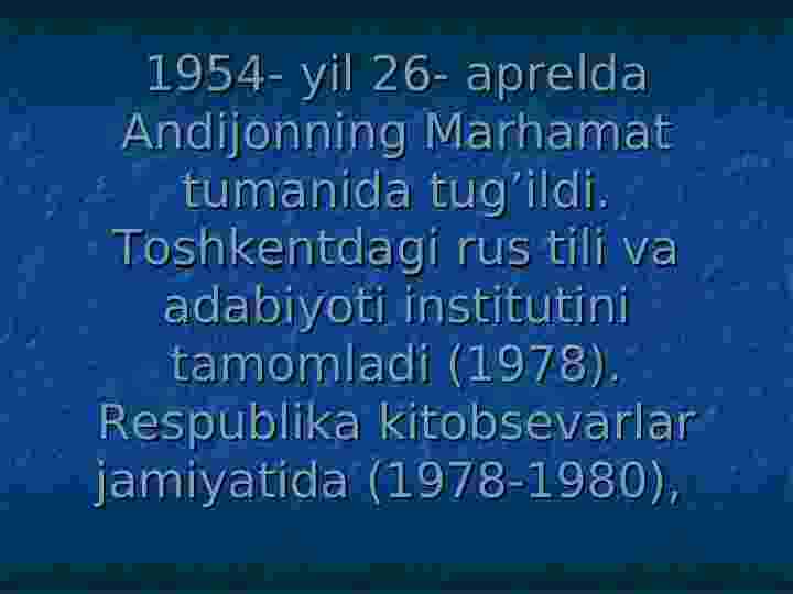 Muhammad Yusuf hayoti va ijodi