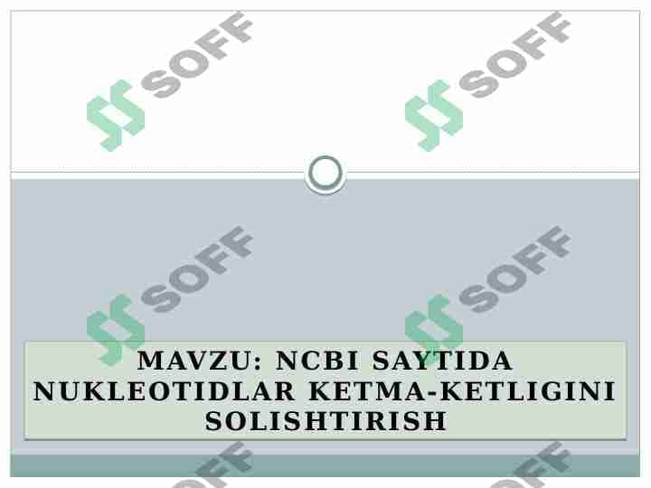 NCBI da nukleotidlar ketma-ketligini solishtirish