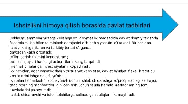 Ishsizlikning kelib chiqish sabablari va namoyon bo‘lish shakllari