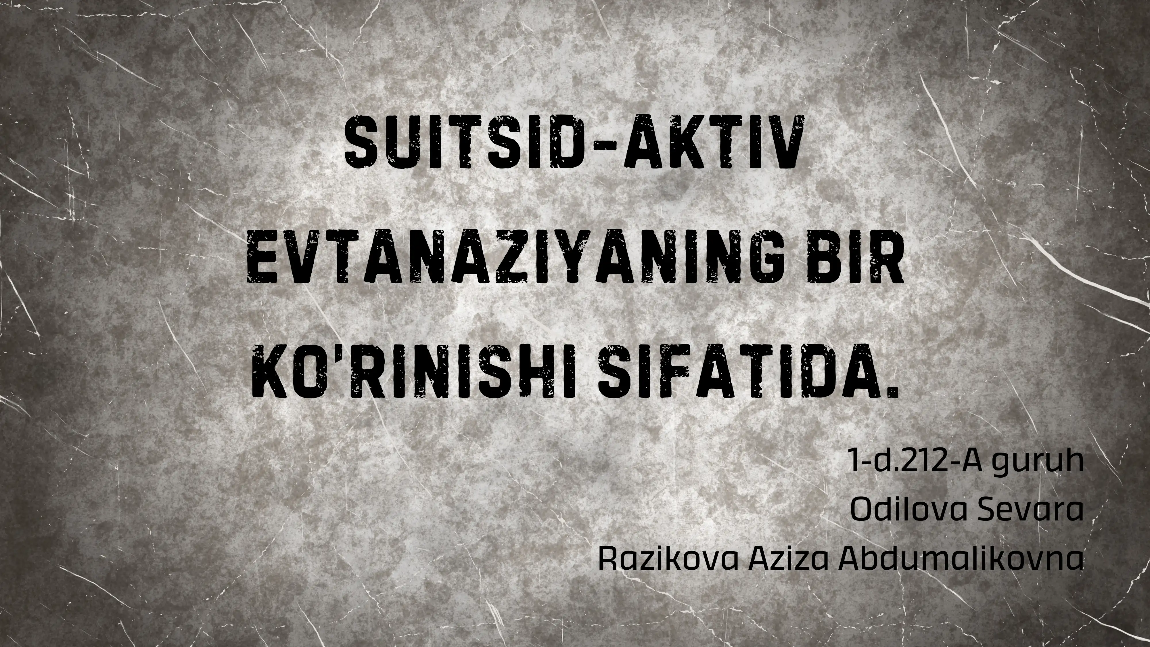 Suitsid-aktiv evtanaziyaning bir koʻrinishi sifatida