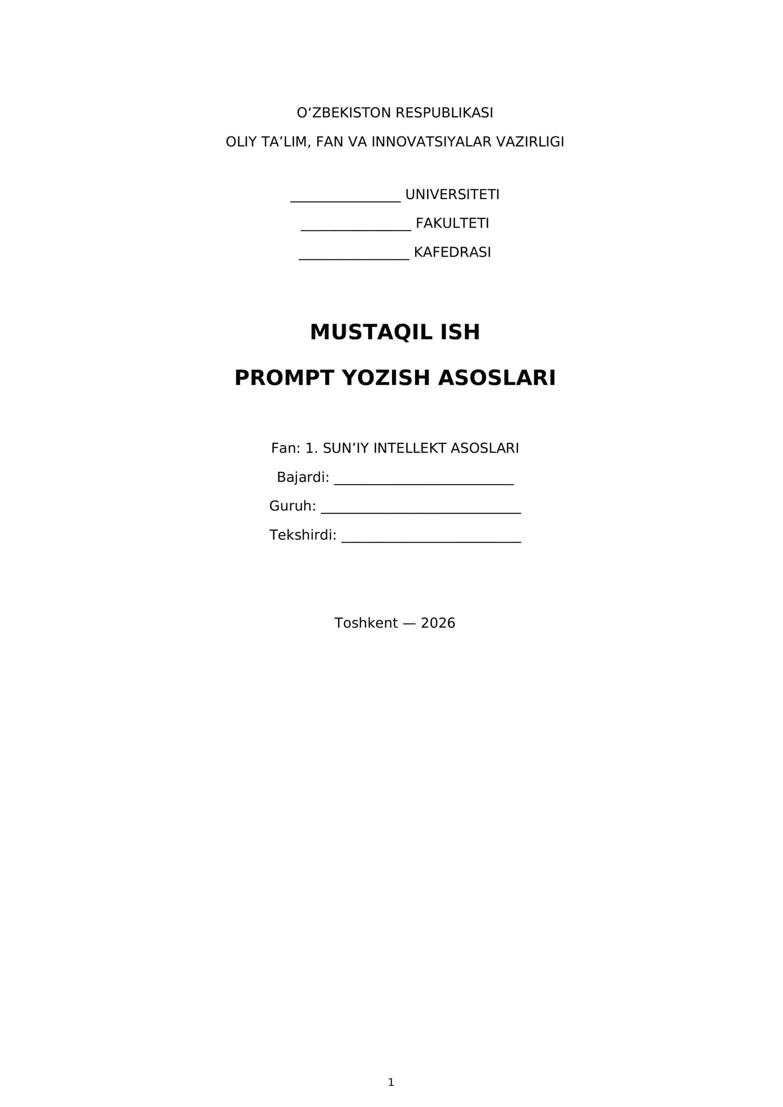 Prompt yozish asoslari