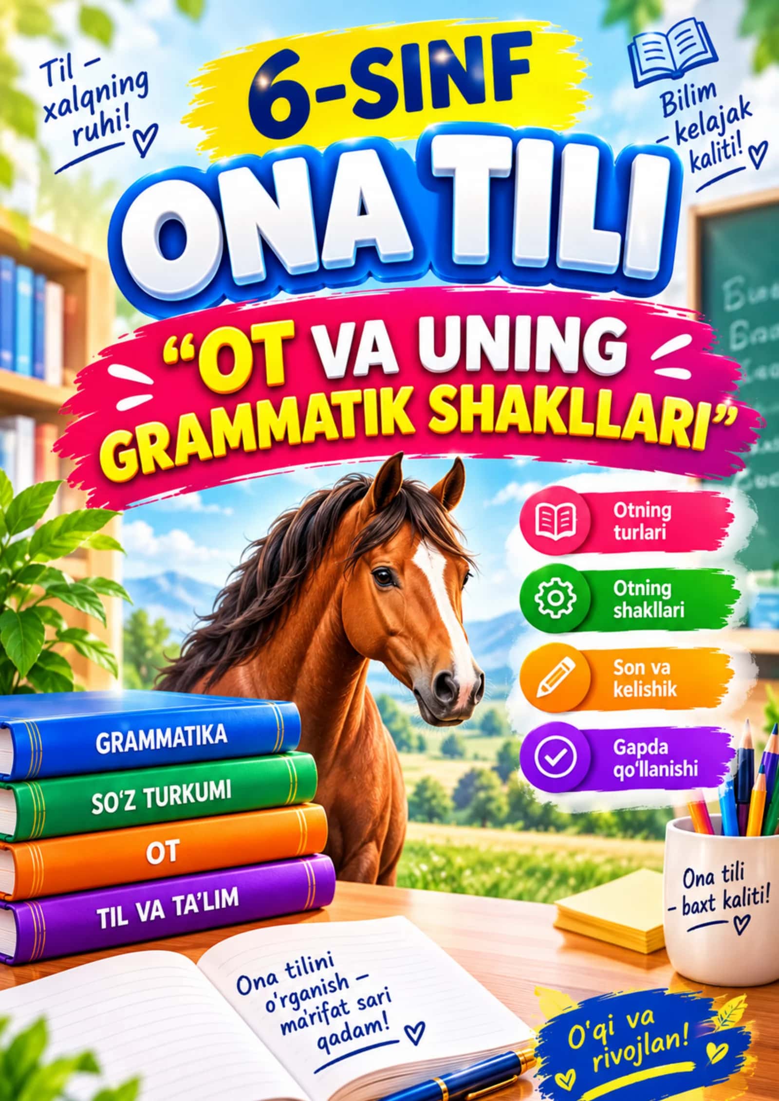 6-SINF ONA TILI OT VA UNING GRAMMATIK SHAKLLARI Ilmiy-o‘quv
ish