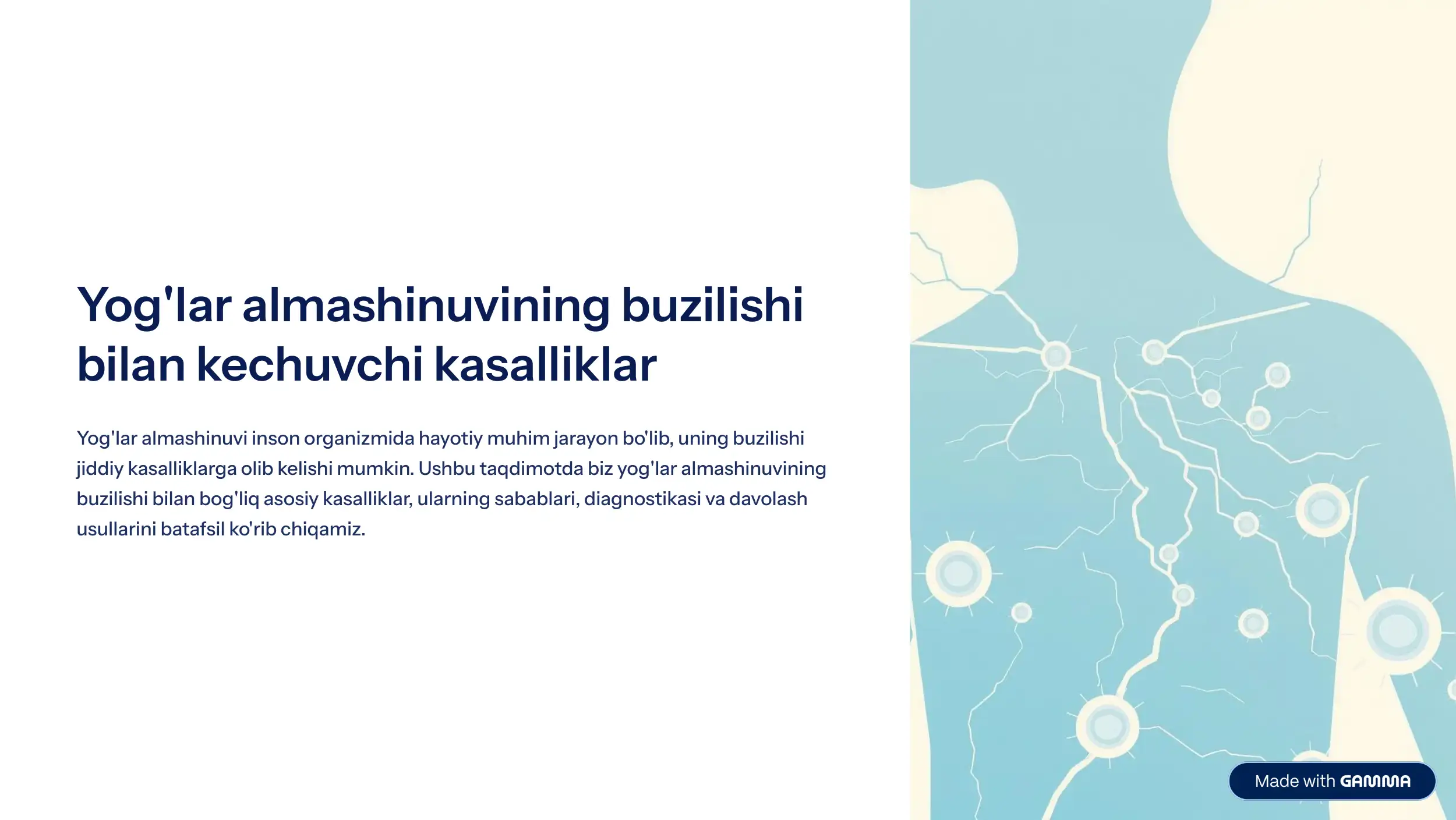 Yog'lar almashinuvining buzilishi bilan kechuvchi kasalliklar