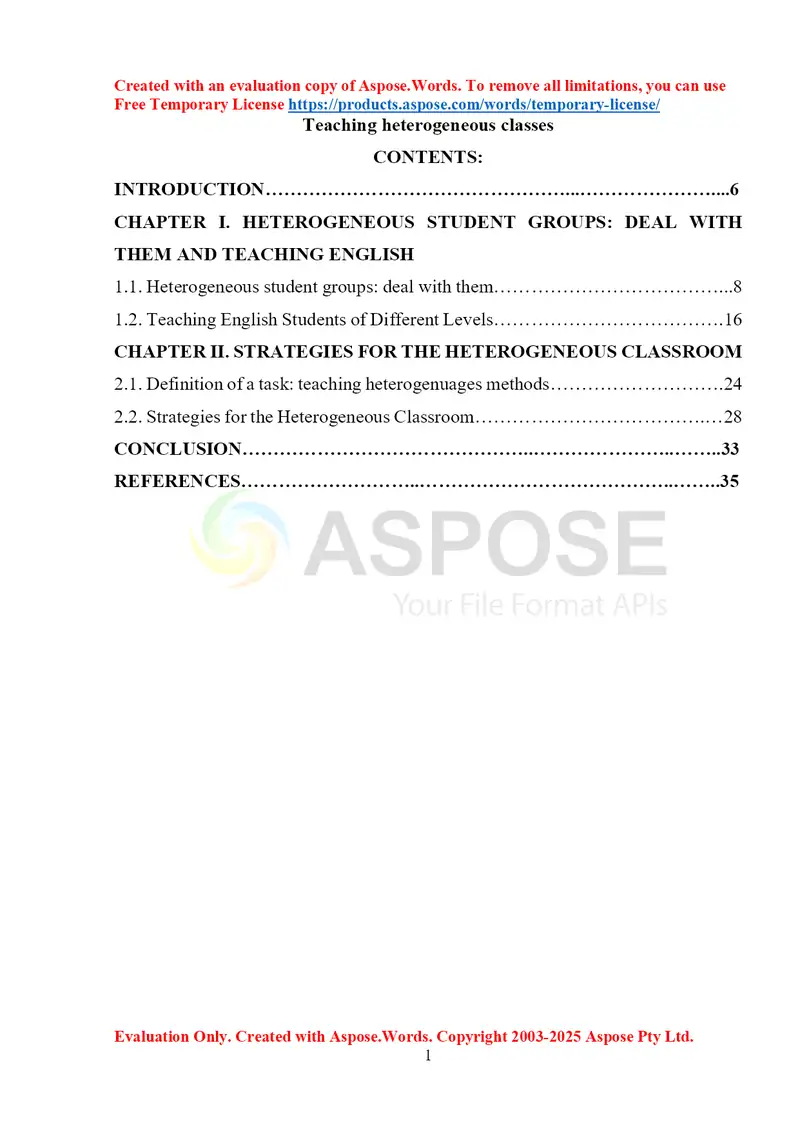 Learner Differences and Teaching Heterogeneous Classes