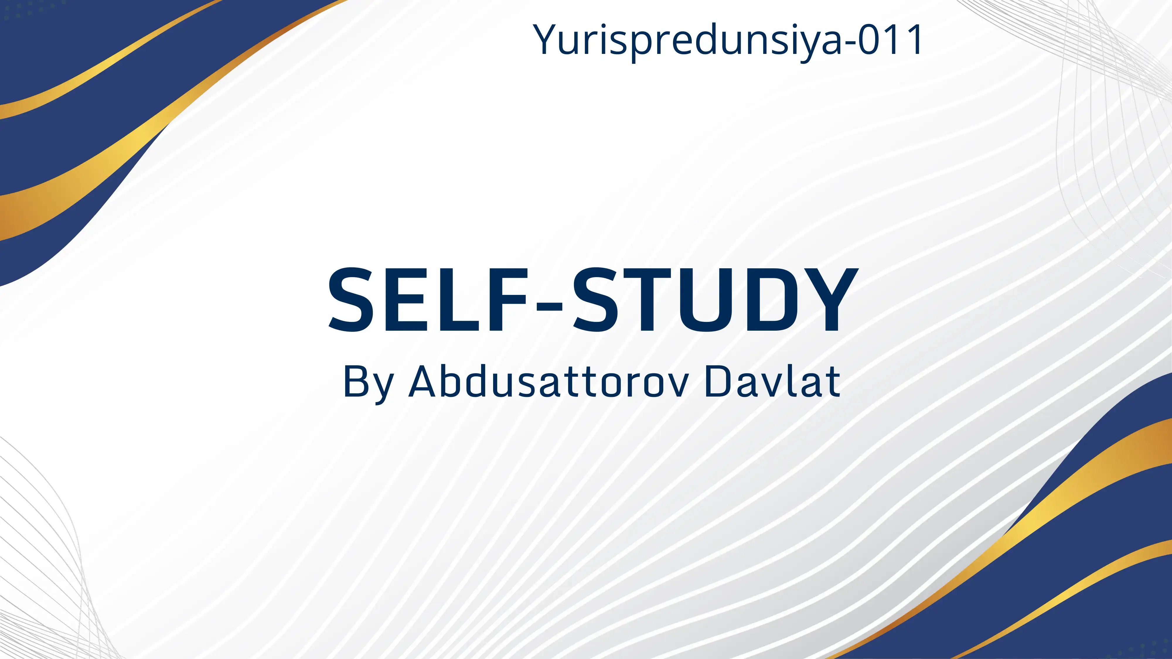Self study