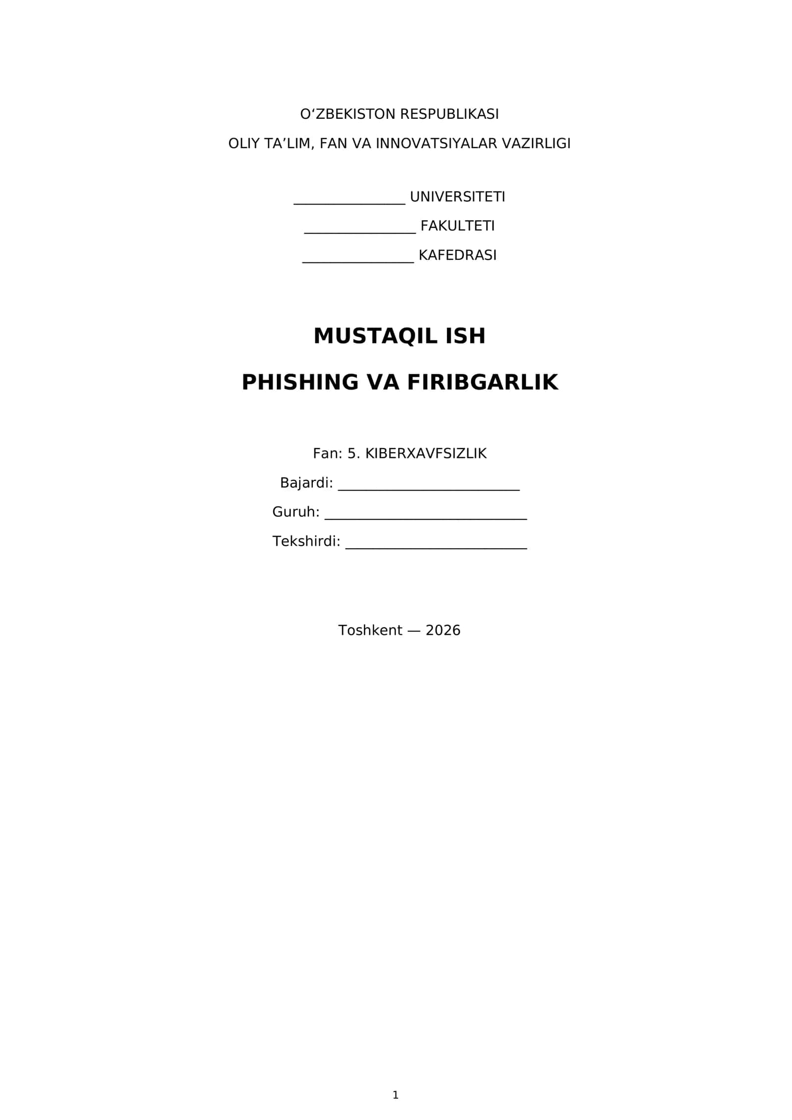 Phishing va firibgarlik
