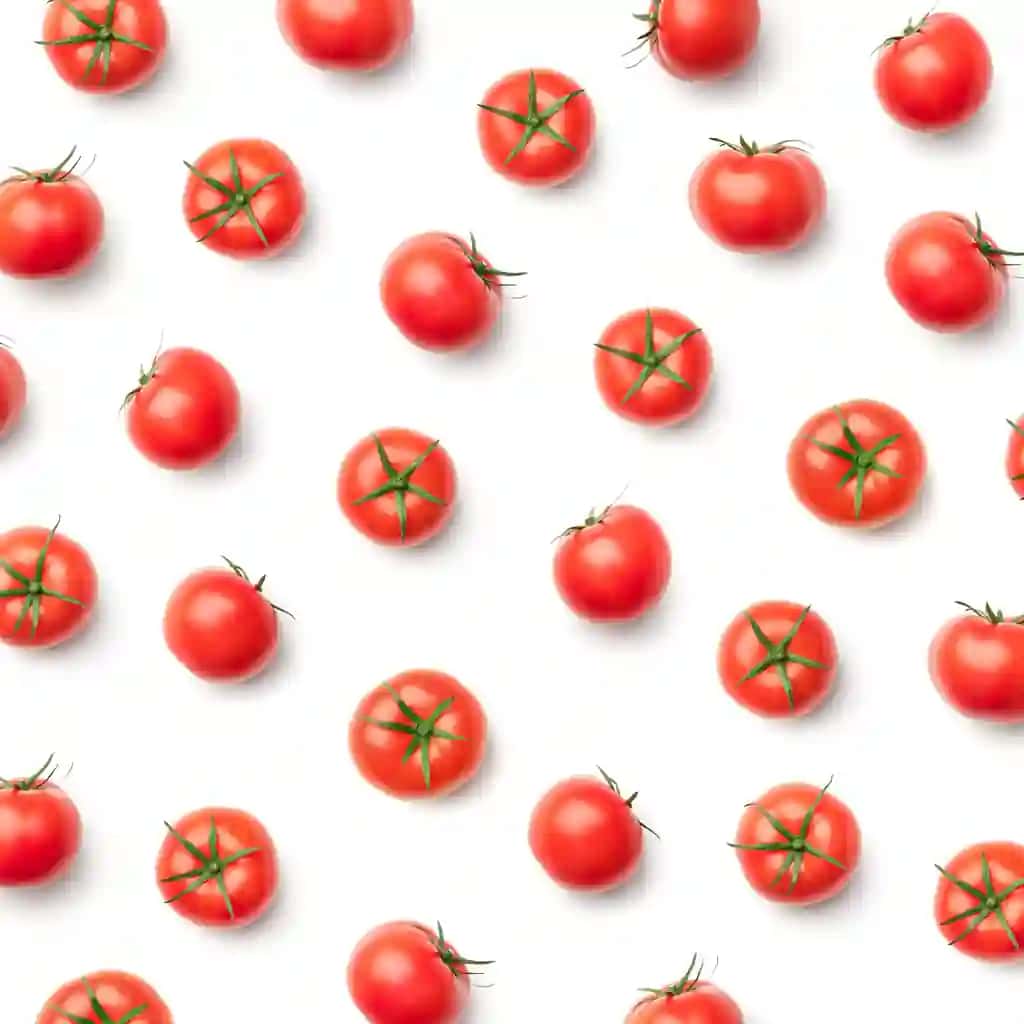 Pomidor mavhum fon pomidor oq fon bilan naqsh | Pattern with tomato abstract background tomatoes white background