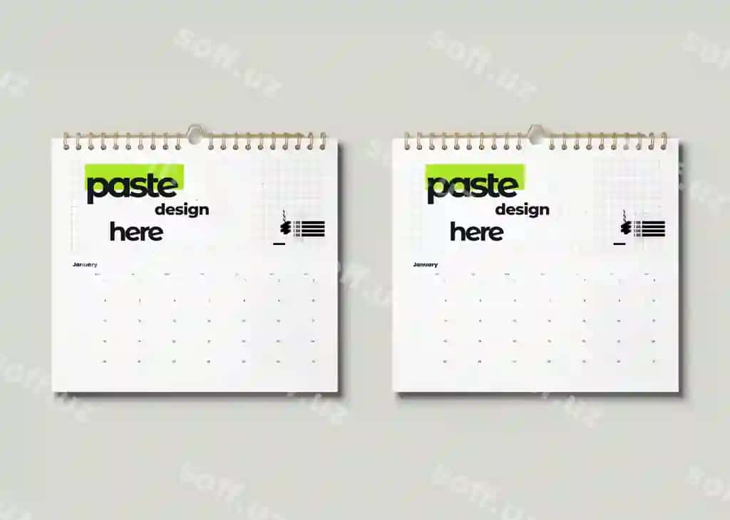 Dekorativ namuna kalendar devori | Decorative mockup calendar wall