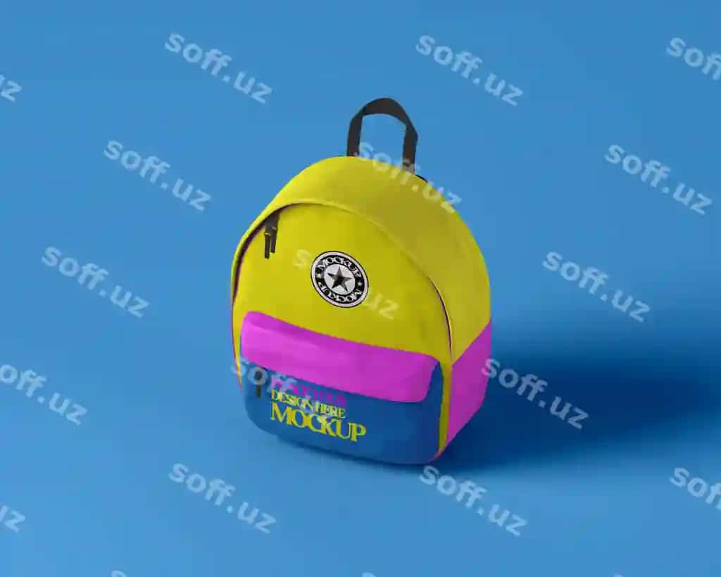 Yuqori burchli rangli maktab ryukzagi | High angle colorful school backpack