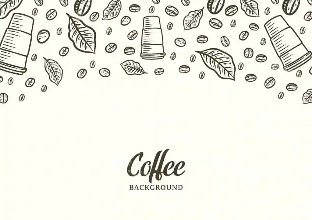 Qahva loviya vektor kofe foni bilan qo'lda chizilgan fon | Hand drawn background with coffee beans vector coffee background