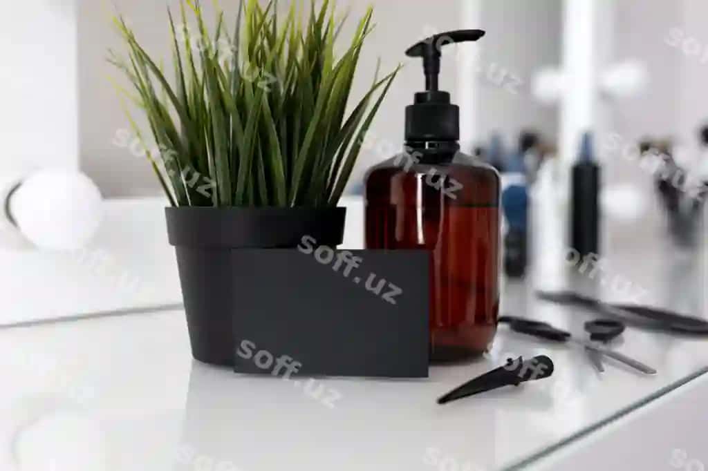 Masterskaya vizitka mockup | Hairdresser business card mockup