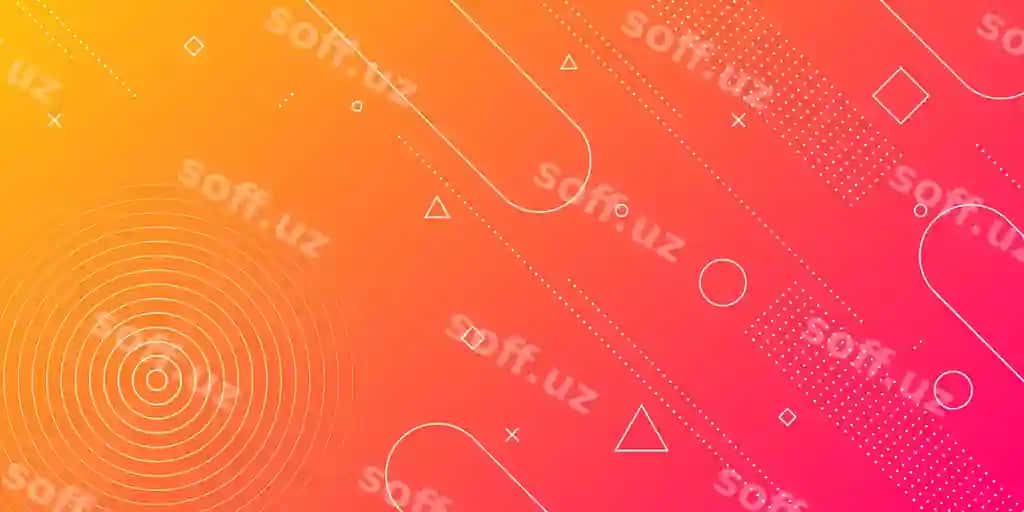 Zamonaviy anqarli orqa fon Memphis elementlari qizil-apelsin gradientlari | Modern abstract background with memphis elements red orange gradients