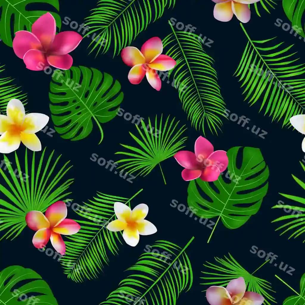 Choksiz qo'lda chizilgan tropik naqsh | Seamless hand drawn tropical pattern