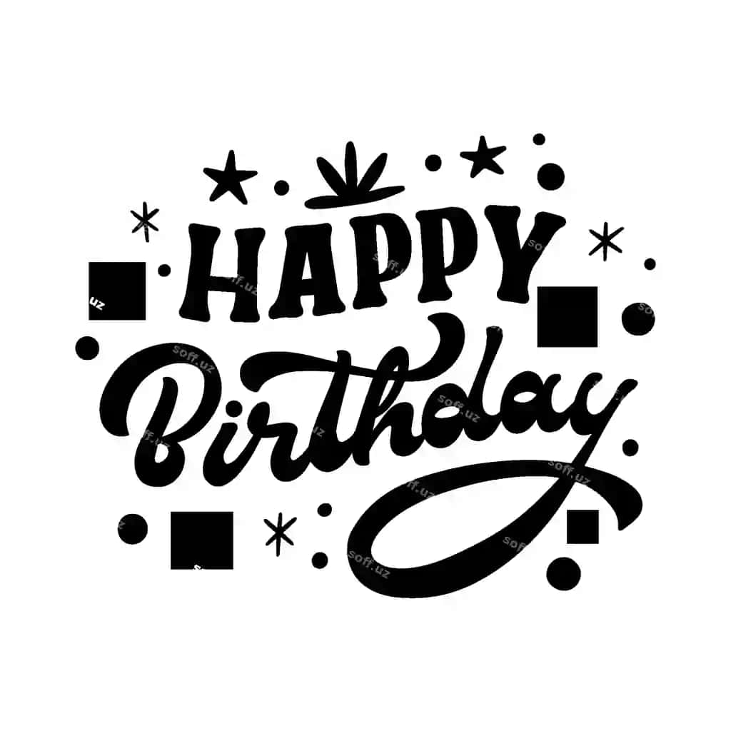 Tug'ilgan kuningiz bilan maktub tasviri | Happy birthday lettering illustration