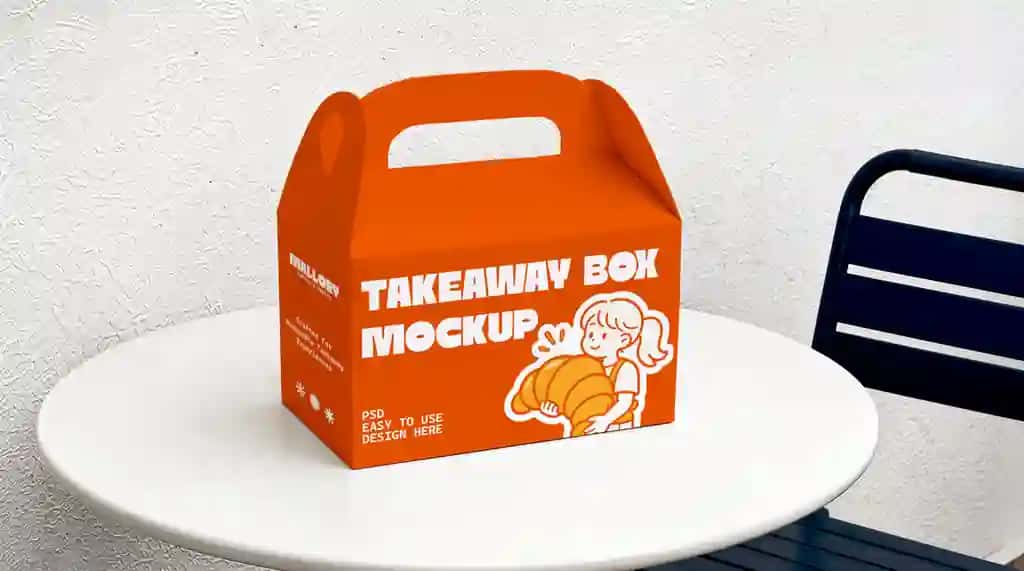 Olib ketish qutisi maketi | Takeaway box mockup