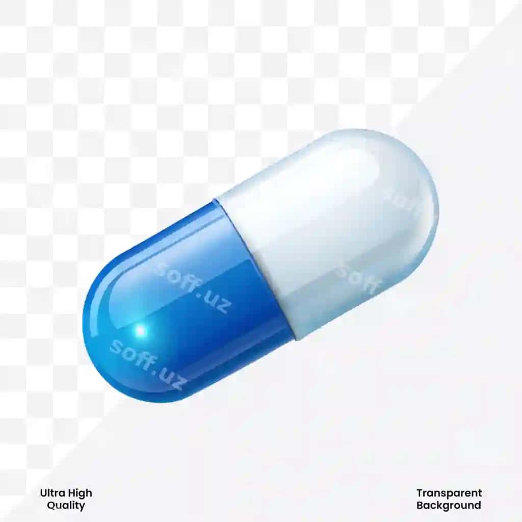Haqiqiy ko'k oq kapsula tabletka | Realistic blue white capsule pill
