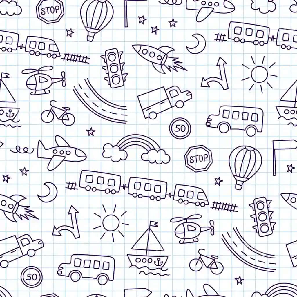 Bolalar chizish mashinalar poezd samolyot vertolyot raketa chizma transport | Children drawing cars train plane helicopter rocket doodle transport