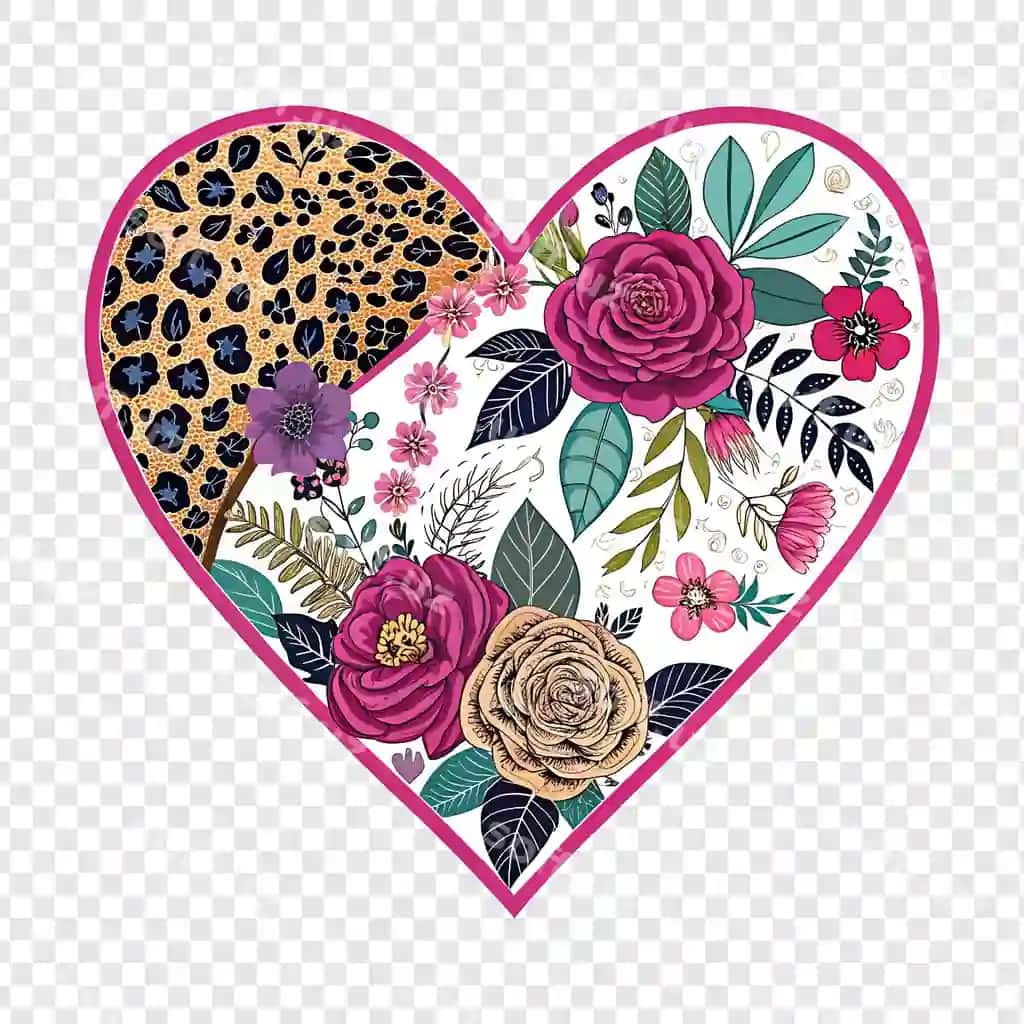 Leopard naqshli yurak shaklidagi gullar | Heart flowers with leopard print it