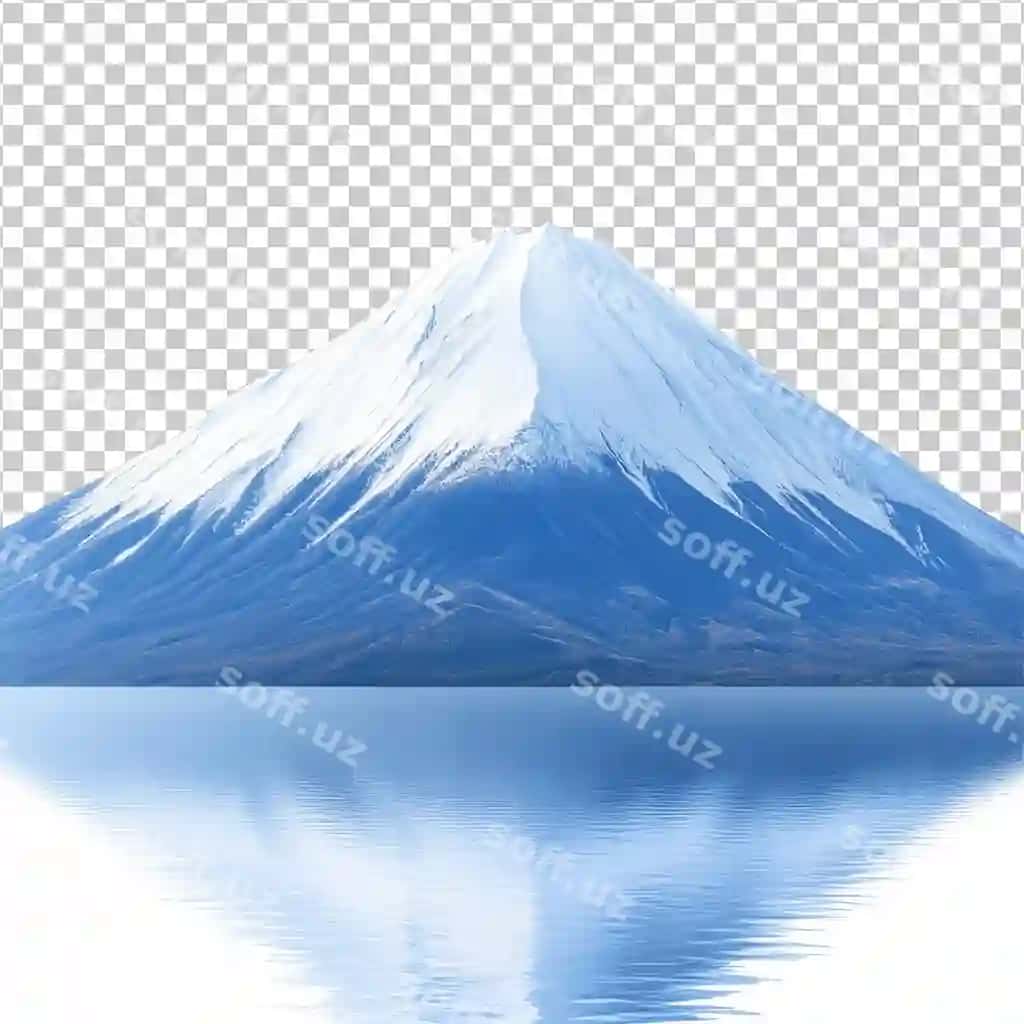 Qor bilan beplab bo'lingan tog' tinch shaffoff ko'lni aks ettirmoqda | Snow capped mountain reflecting serene lake transparent