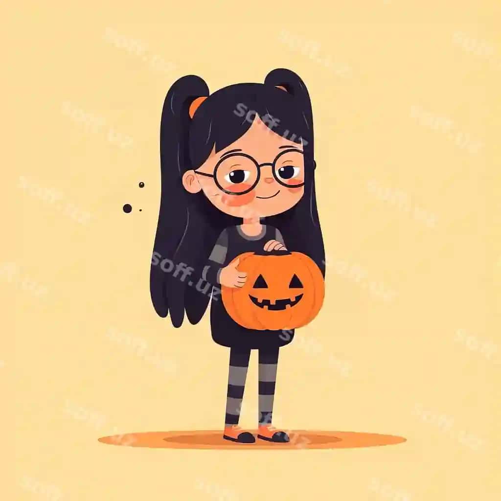 Bola qiz jack o lantern tutib | Little girl holding jack o lantern