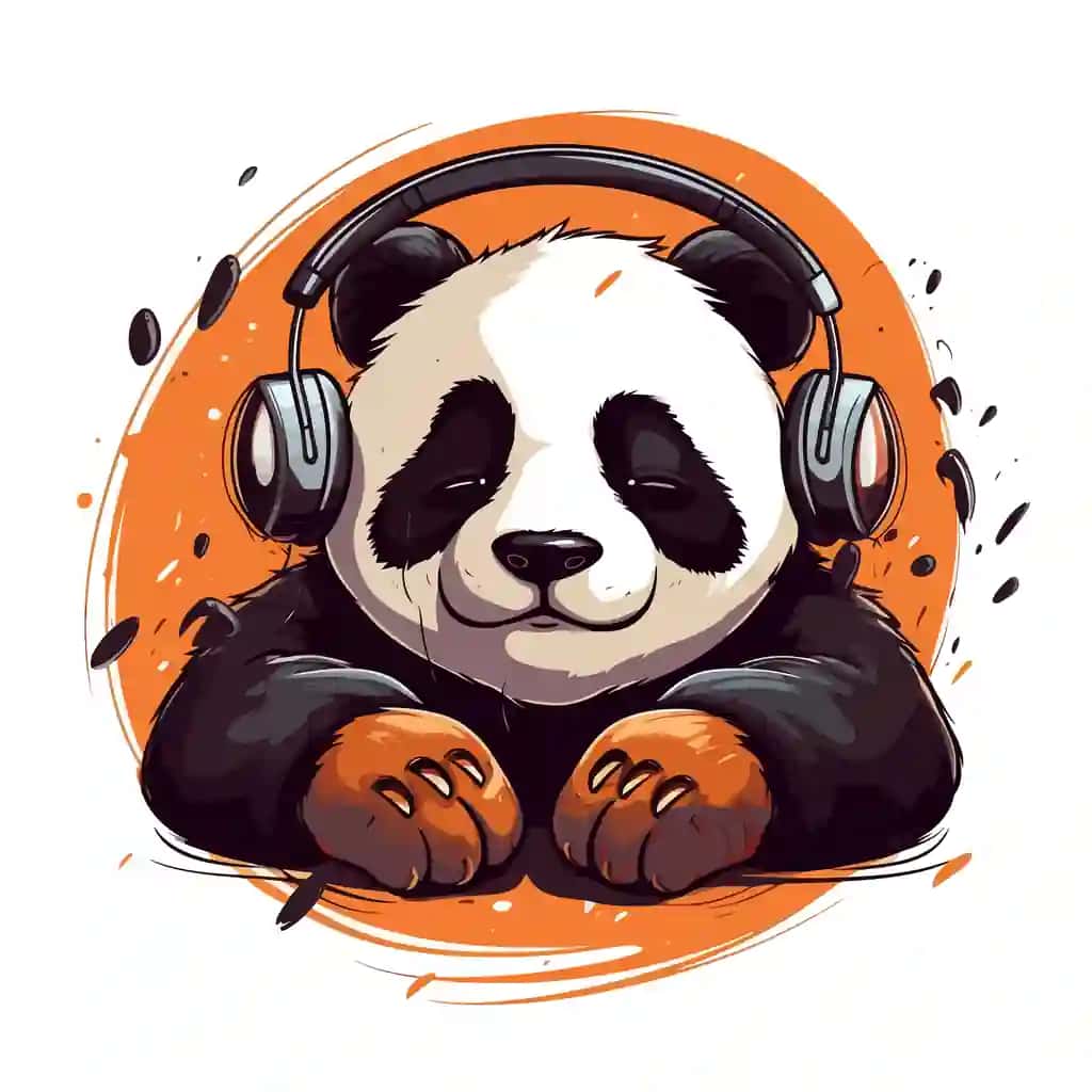 Naushniklar bilan panda rasmi | Picture panda with headphones picture panda