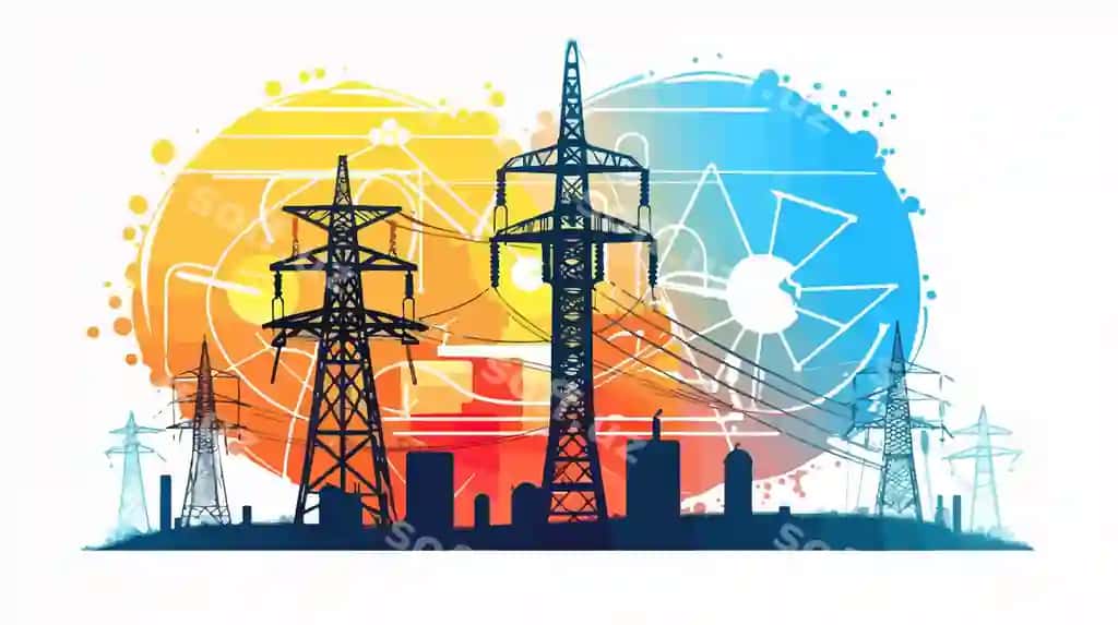 Energiya kuch portfeli vektor illustratsiyasi | Energy power mixed media vector illustration