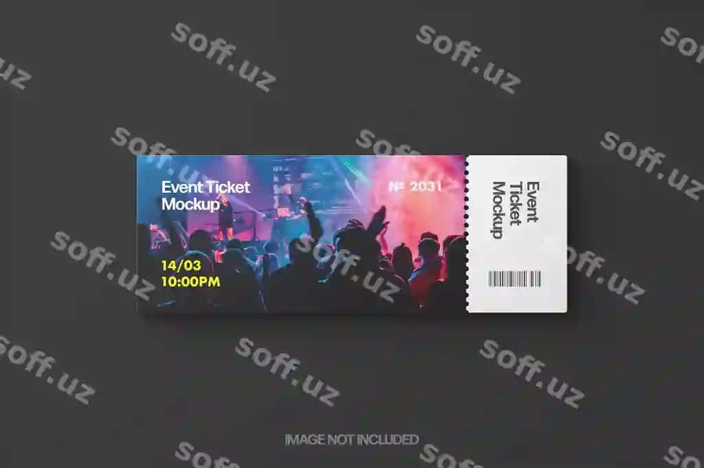 Kichik hodisa chipta namunasi | Small event ticket mockup