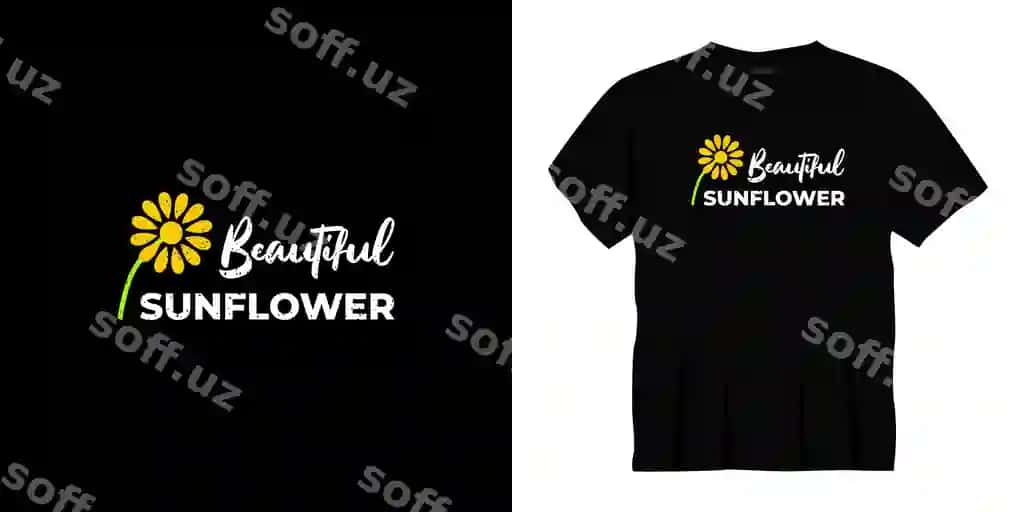 Chiroyli kungaboqar tipografiya futbolka dizayni | Beautiful sunflower typography t shirt design
