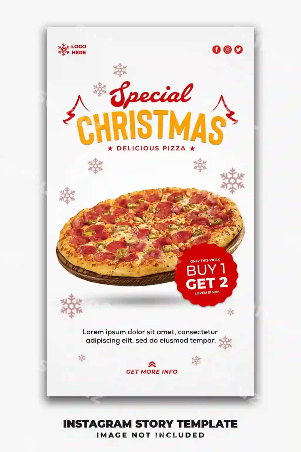 Yul Ijtimoiy tarmoqlar Storiylar Shabloni Restoran Fast-food Menyu | Christmas social media stories template restaurant fastfood menu