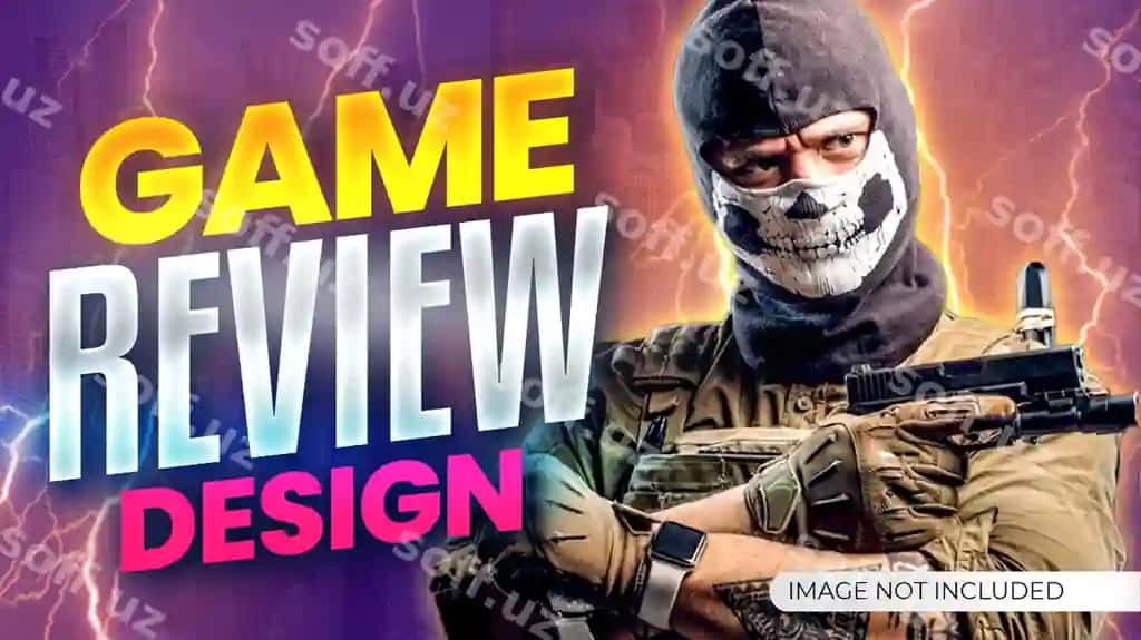 Psd zamonaviy youtube miniatura banner dizayn shabloni eng yaxshi o'yin | Psd modern youtube thumbnail banner design template best gaming