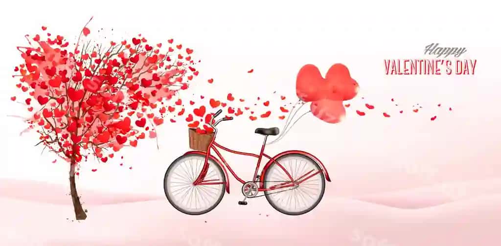 Valentine fon yurak shaklidagi daraxt bilan | Valentine background with heart shaped tree