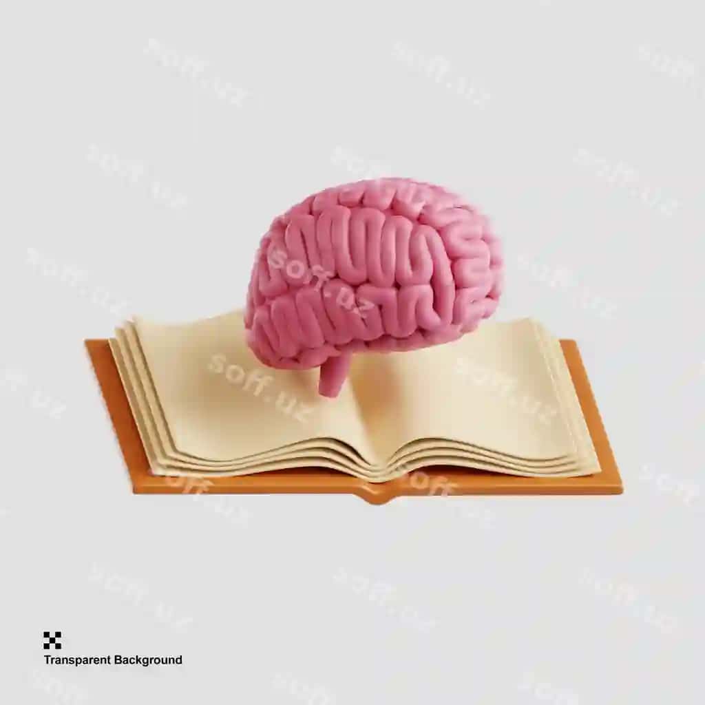 3D tasvir miya ochiq kitob | 3d illustration brain open book