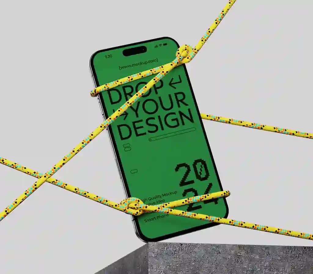 Yashil ekran maketi bilan telefon | Phone with green screen mockup