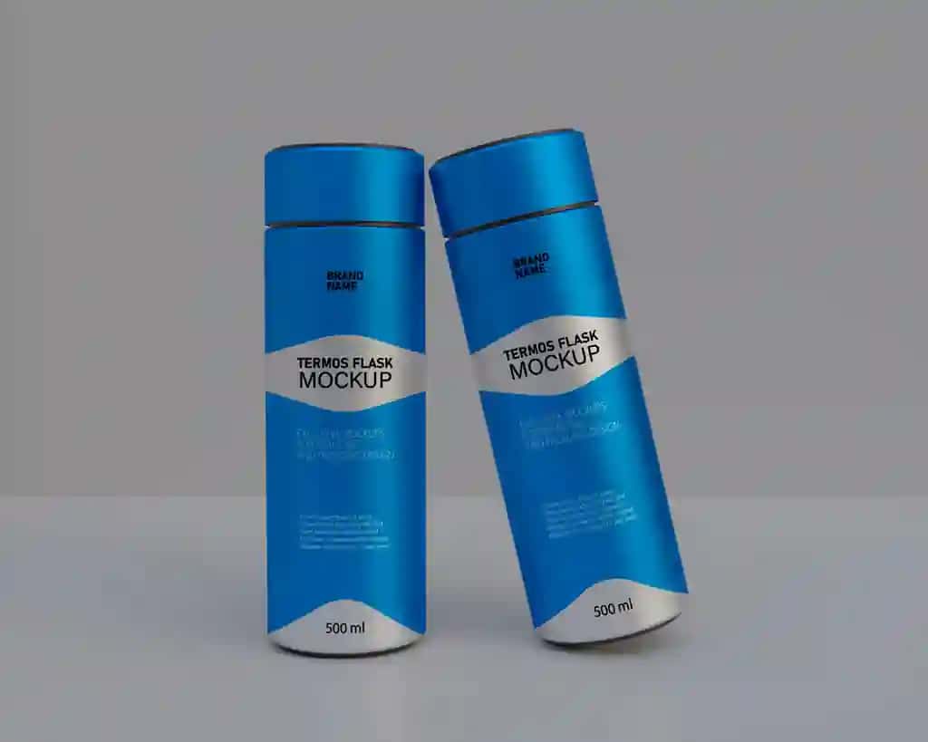 Kolba maketi suv termos kolba maketi zanglamaydigan po'choq | Flask mockup water termos flask mockup stainless sill