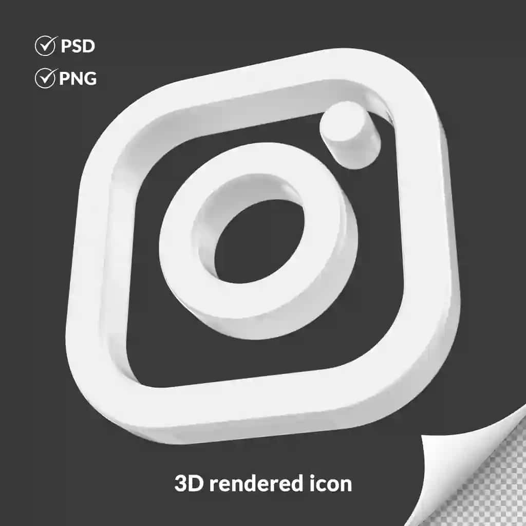 3D shaffof oq instagram belgisi ijtimoiy media logotipi | 3d transparent white instagram icon social media logo