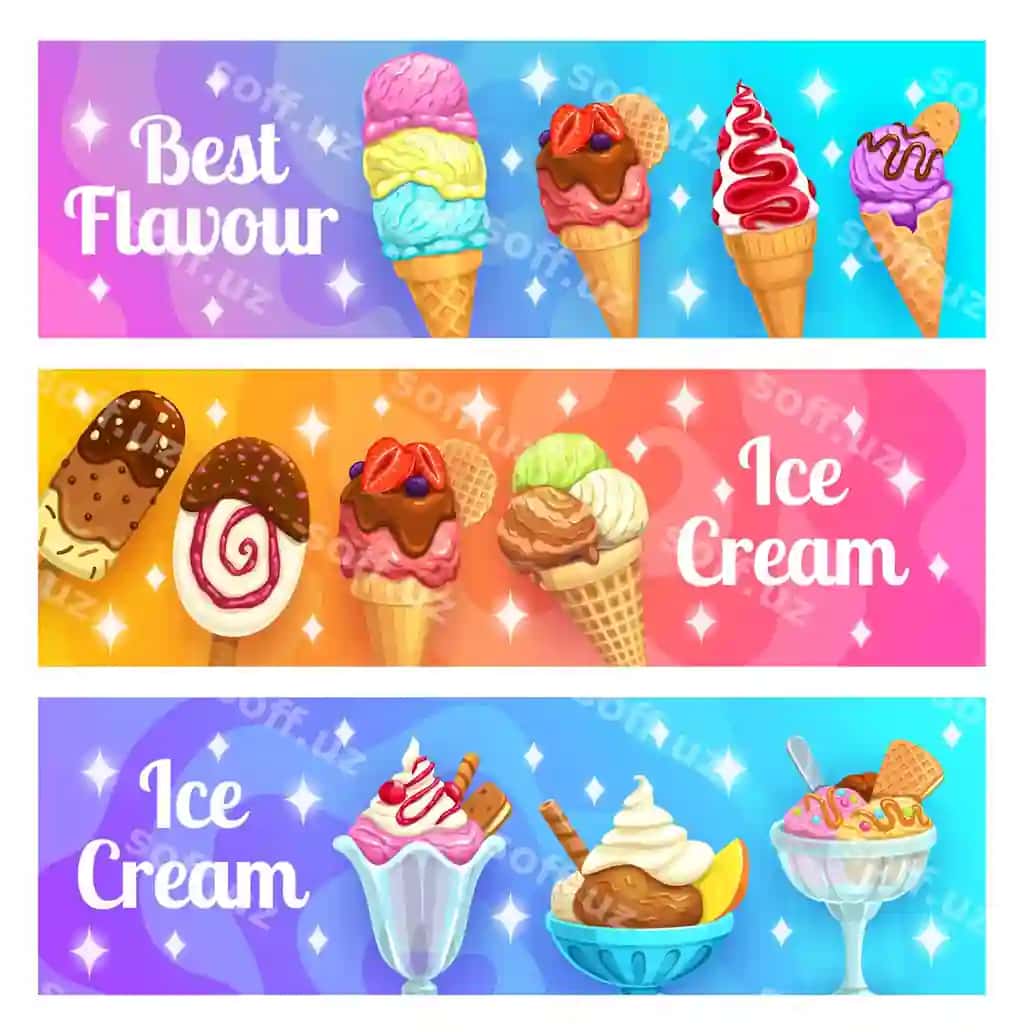 Multfilm muzqaymoq tayoqchasi konus shaklidagi sundae muzqaymoq popi | Cartoon ice cream stick cone sundae ice pop