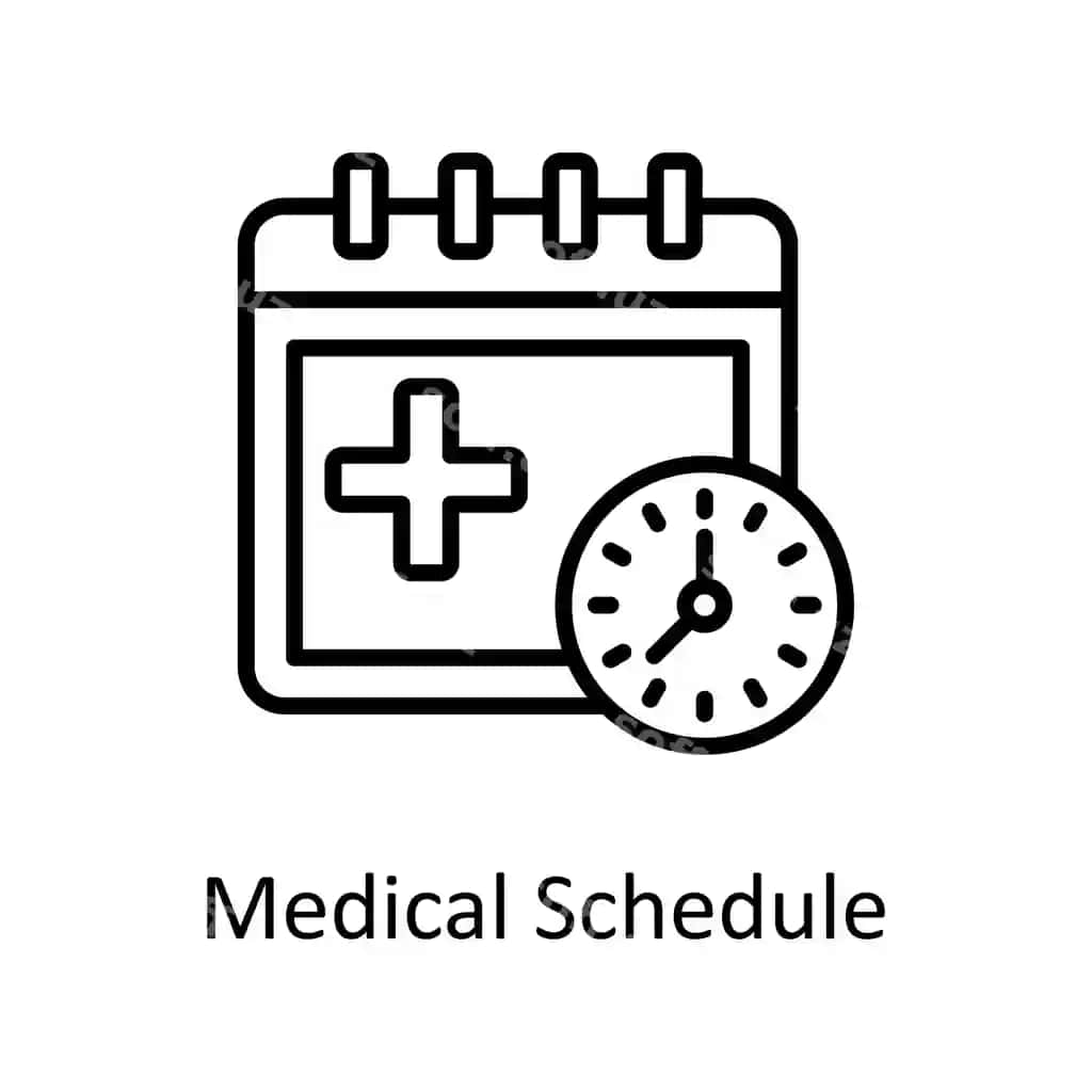 Tibbiy jadval vektor chetka ikon dizayn illustratsiya tibbiy | Medical schedule vector outline icon design illustration medical