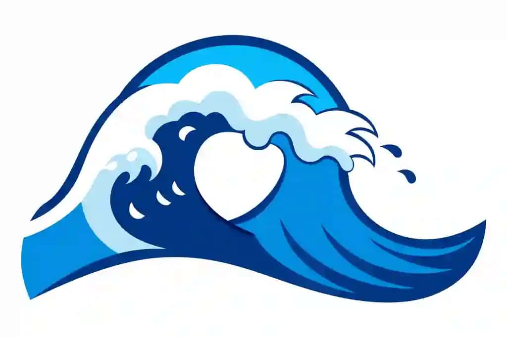 An'anaviy yapon to'lqini vektor ikonasi multfilm clipart dizayni | Traditional japanese wave vector icon cartoon clipart design