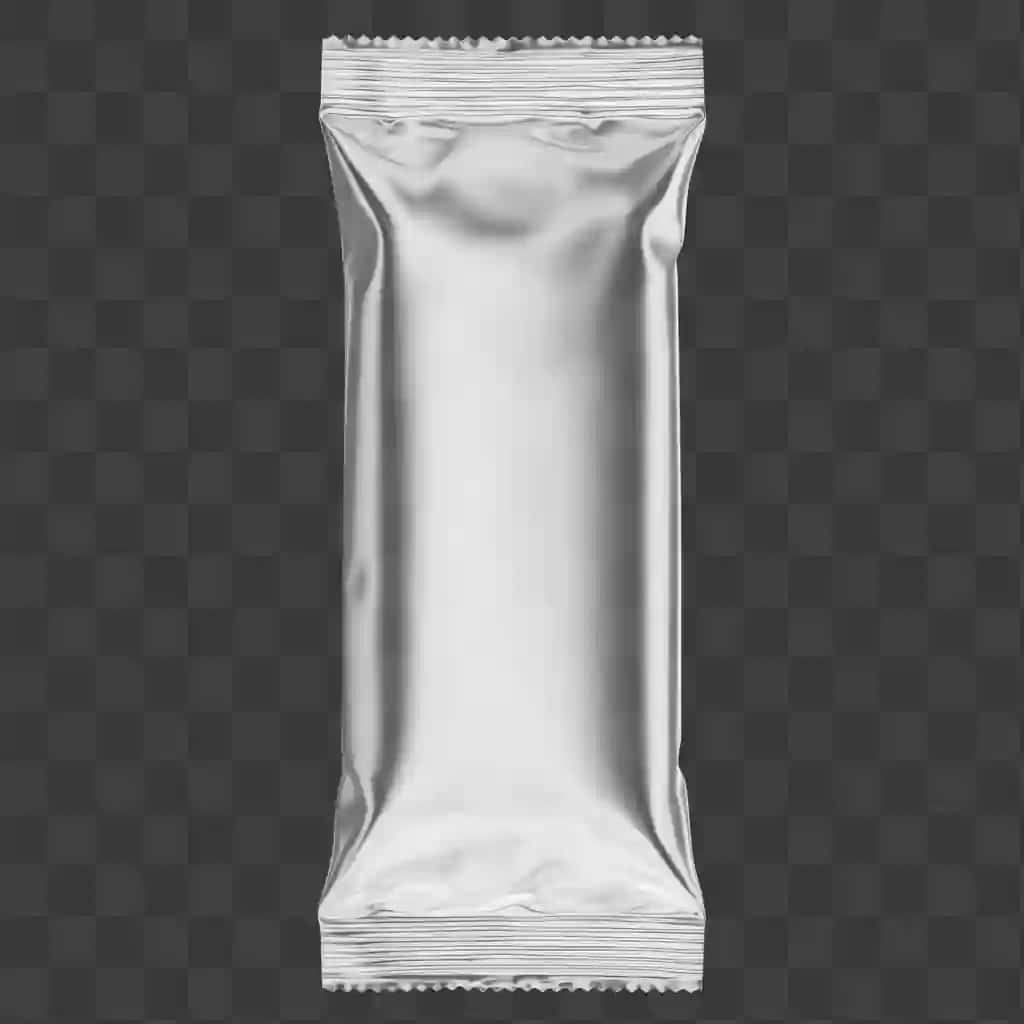 Bo'sh kumush metall folga qadoqlash sumkasi gazak mahsuloti izolyatsiyalangan | Blank silver metallic foil packaging pouch snack product isolated