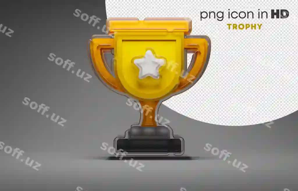 3d ikonka shaffof orqa fonda trofeya | 3d icon with transparent background trophy