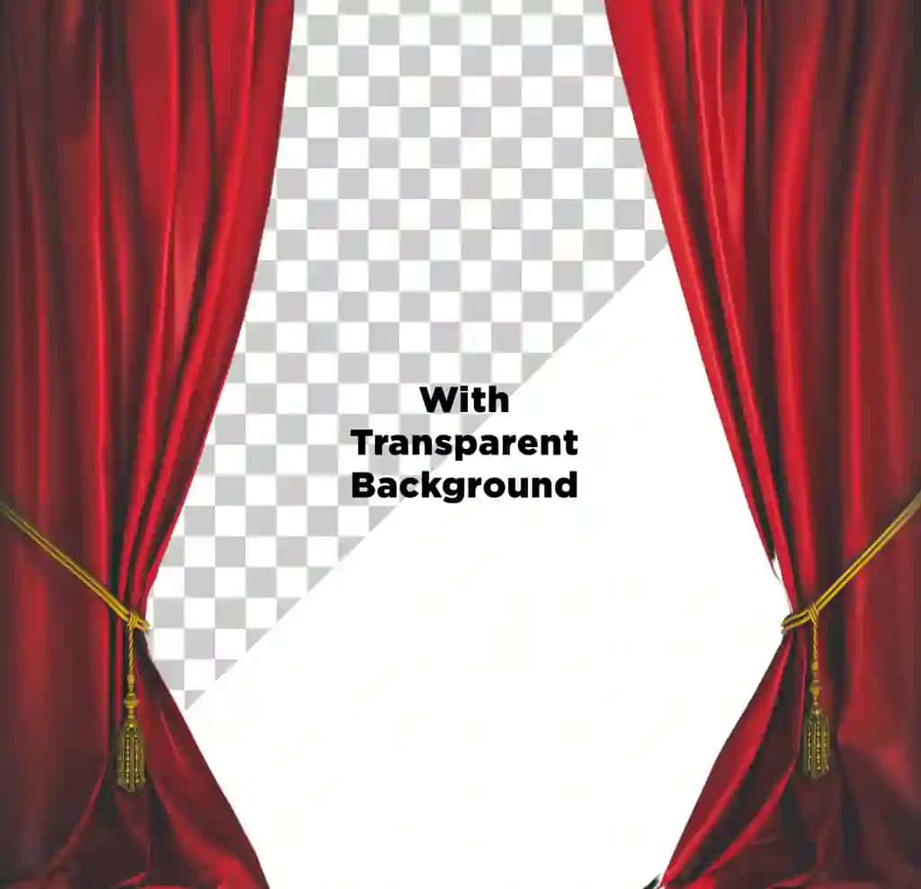 Qizil pardalar shaffof fonni ajratib turadi | Red curtains isolated transparent background