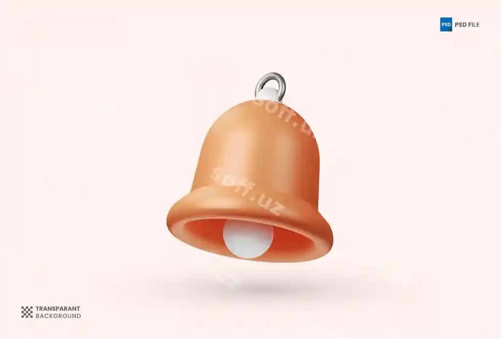 3d bildirish chime ikonasi render illustratsiyasi | 3d notification bell icon render illustration