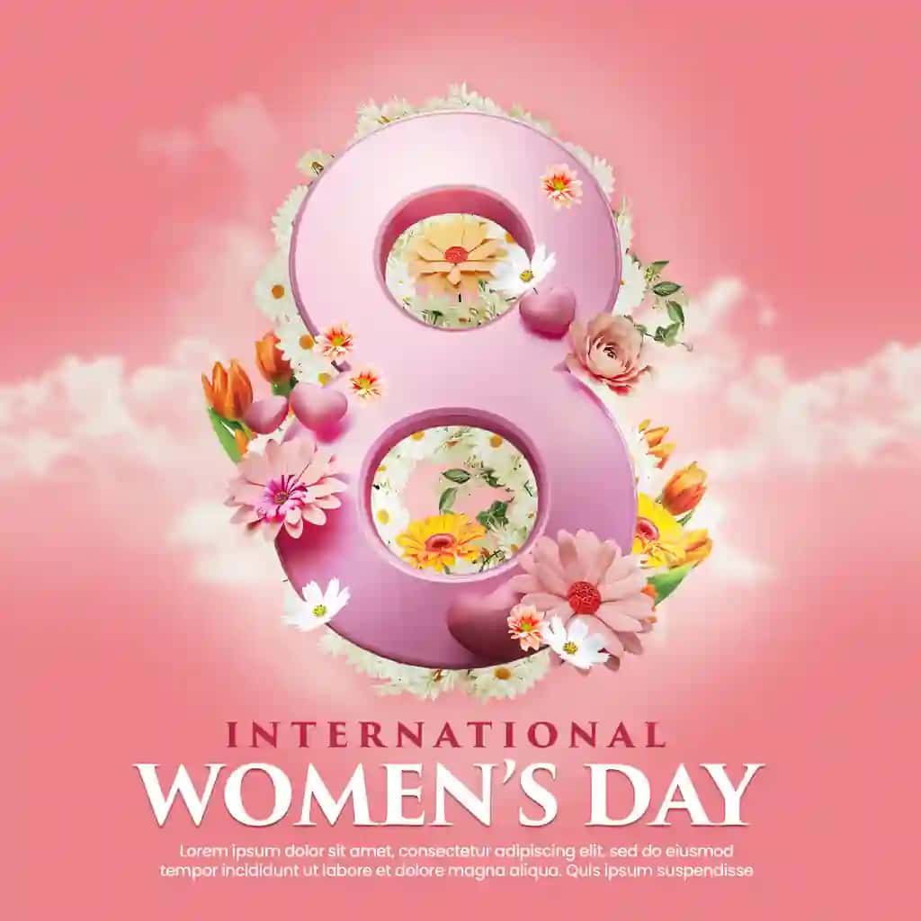 Xalqaro xotin-qizlar kuni muborak bo'lgan flayer ijtimoiy media post shabloni | Happy international womens day flyer social media post template
