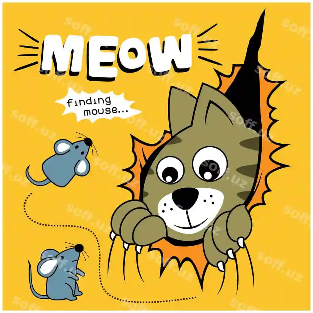 Kichik mushuk sichqonni topgan gulchani kartun | Little cat finding mouse funny cartoon