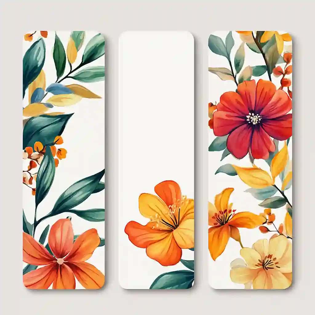 Gullar bilan bezatilgan gulli xatcho'plar dizayni ularni qoldiradi | Rendered floral bookmarks design with flowers leaves them