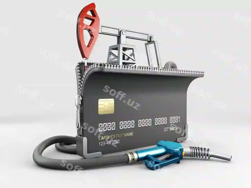 3d rendering realistik ochiq kredit karta, yoqilma shlangi va yog'ini quyish pompi, kliping yo'li kiritilgan | 3d rendering realistic open credit card with fuel hose oil pump clipping path included