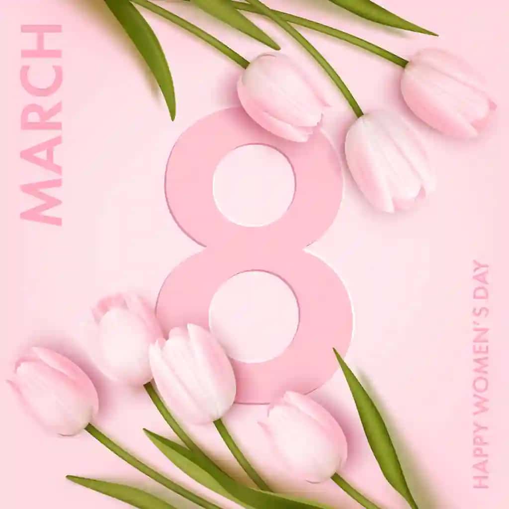 Xalqaro xotin-qizlar kuni kvadrat banner tabrik kartasi dizayn shabloni | International womens day square banner greeting card design template