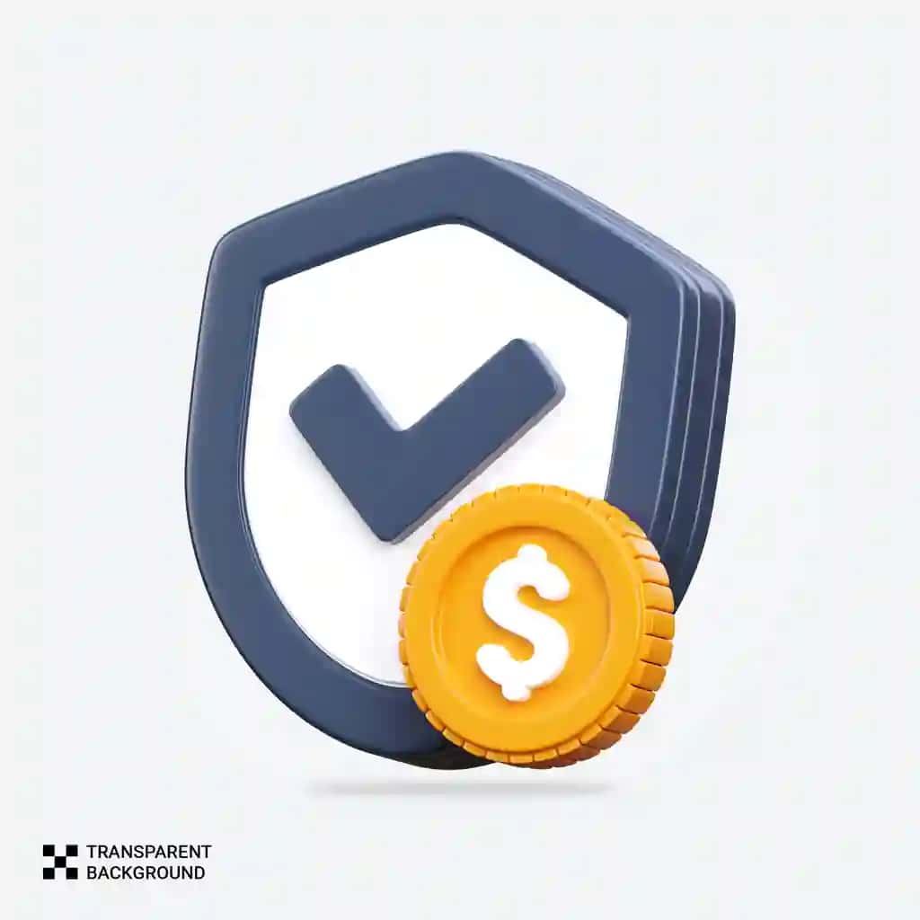 Psd 3d moliyaviy sug'urta belgisini ko'rsatadi | Psd 3d render financial insurance icon