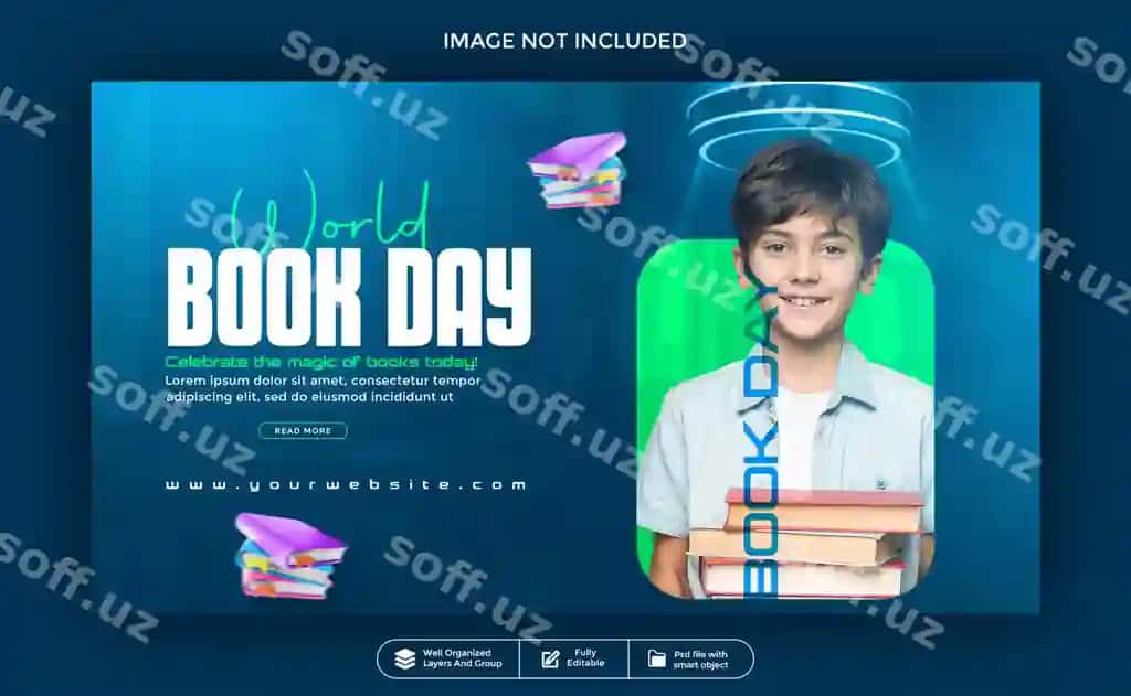 Jahon kitob kuni veb-banner dizayni | World book day web banner design